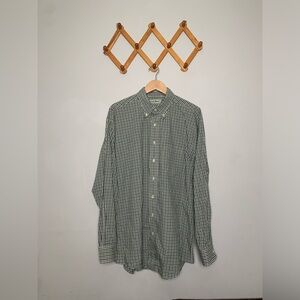 Men’s L.L.Bean Blue/Green Plaid Dress Shirt SZ L Tall
